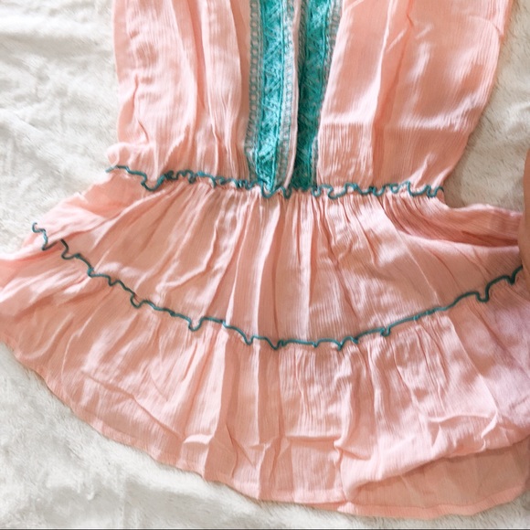 Pink & Turquoise Off TheShoulder Dress - Picture 3 of 4